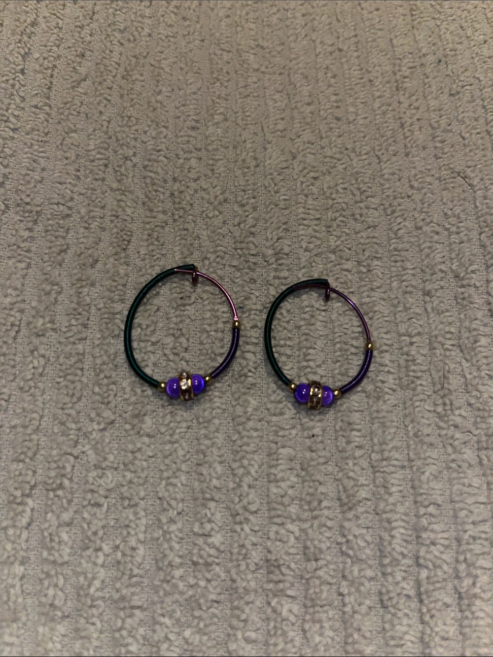 Purple Beaded Hoop Earrings - Women Jewelry Earrings